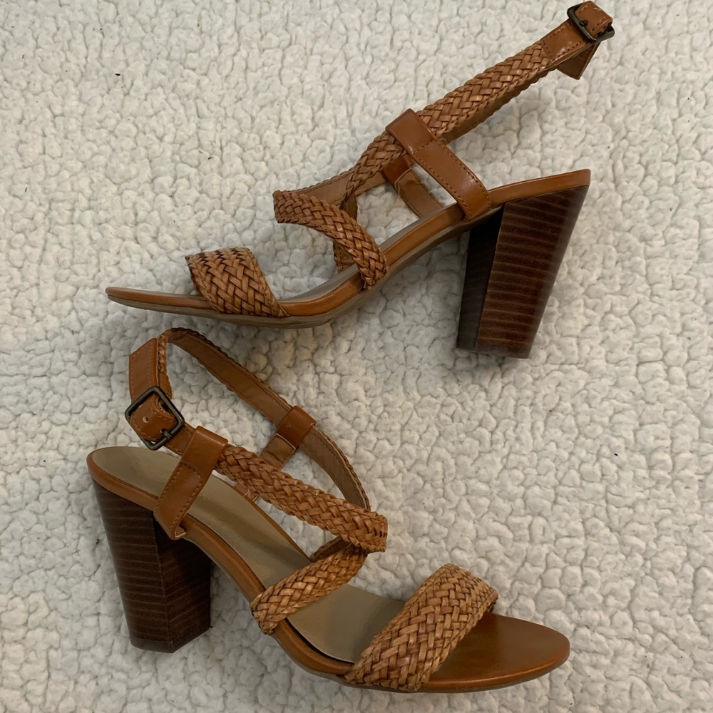 Braided Strap Chunky Heels